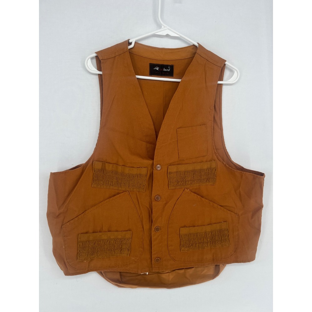 RedHead Vintage Hunting Vest XL Burnt Orange Canvas Game Bag Shell Loops Mens